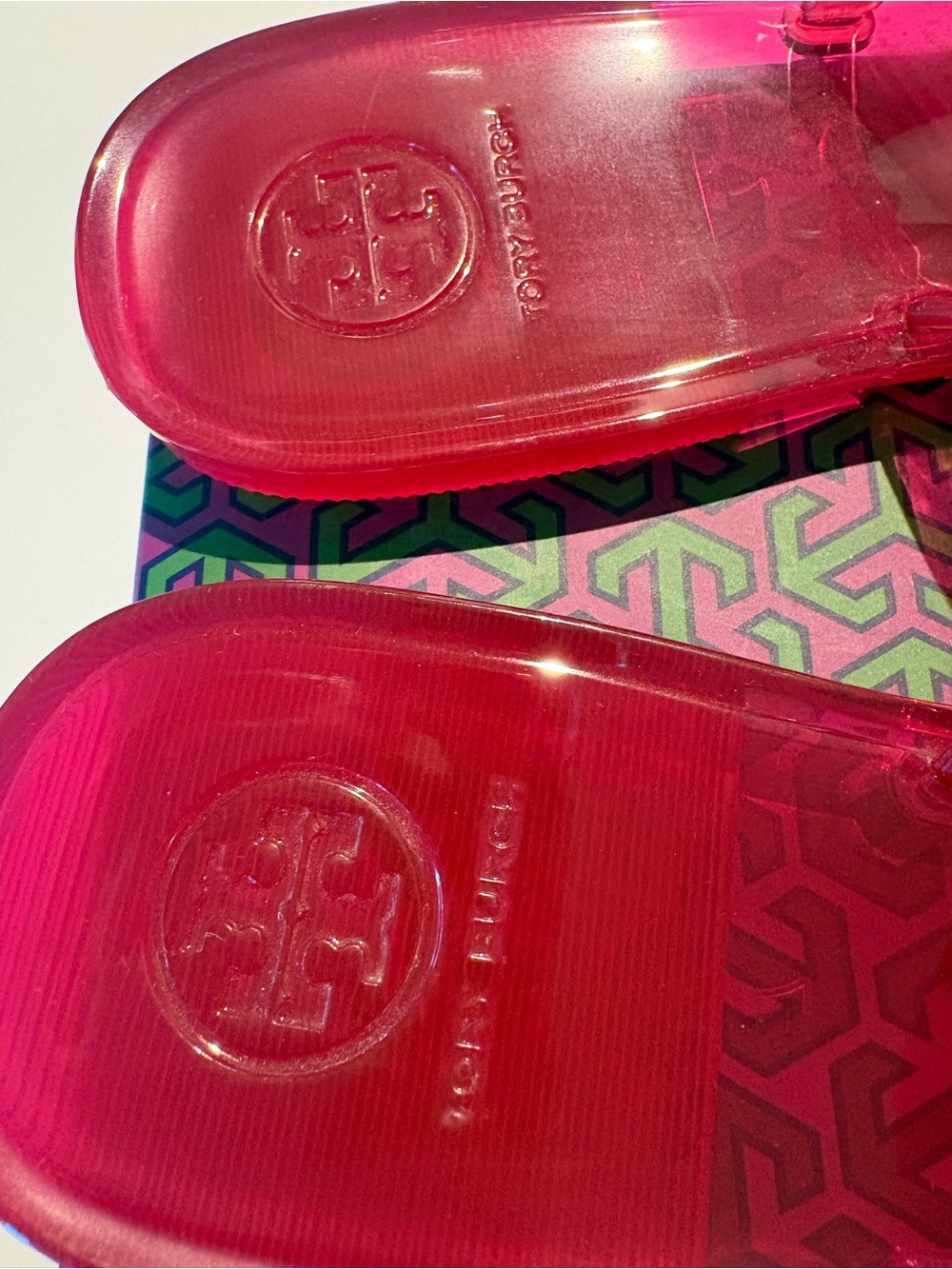 Tory Burch Red Orange Mini Miller Flat Thong Sandals - Picture 3 of 5